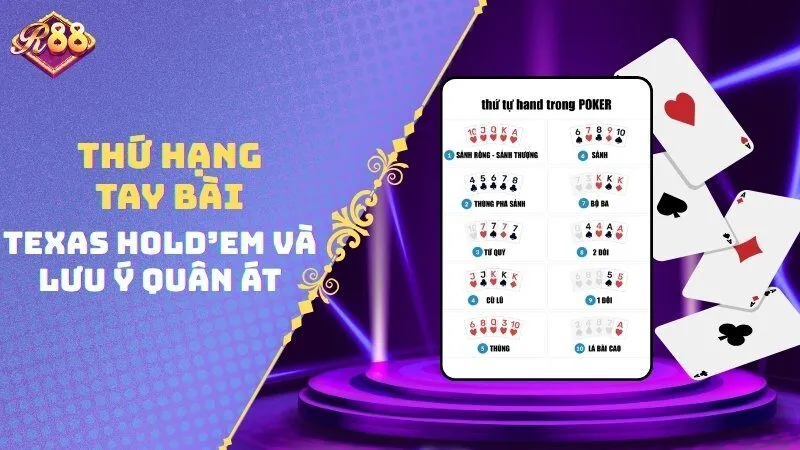 Thứ hạng tay bài Texas Hold’em và lưu ý quân Át